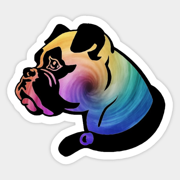 Rainbow Swirl Boxer Sticker by ARTWORKandBEYOND